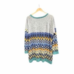 Egs by Eloges Womens Top 3XL Tunic Long Sleeve Round Neck Pullover Mixed Media